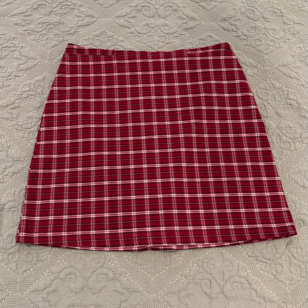 Red Plaid Skirt 16” length